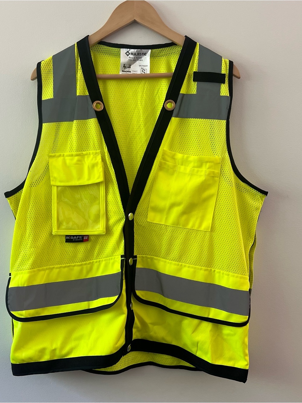 Majestic High Visibility Safety Vest Yellow Size Small Workwear Safety New